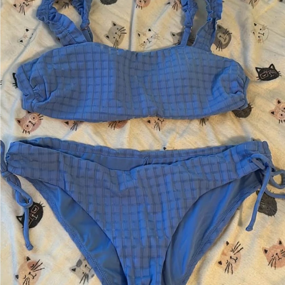 Altar'd State Blue Textured Bikini